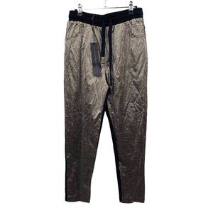NWT Lotus Eaters Metallic Front SweatPants Black & Gray Size S